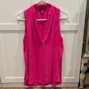 Vince Camuto Vibrant Pink V-Neck Blouse